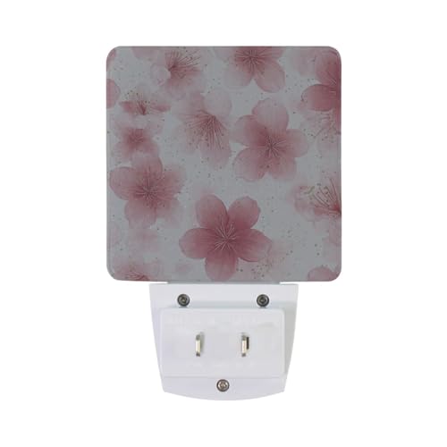 Lámpara de noche decorativa flores tono rosa miniatura 6