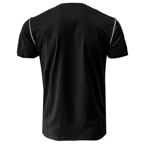 Men's Henley Shirt Lightweight Short Sleeve T-Shirt Casual Stylish Button Cotton Shirt4