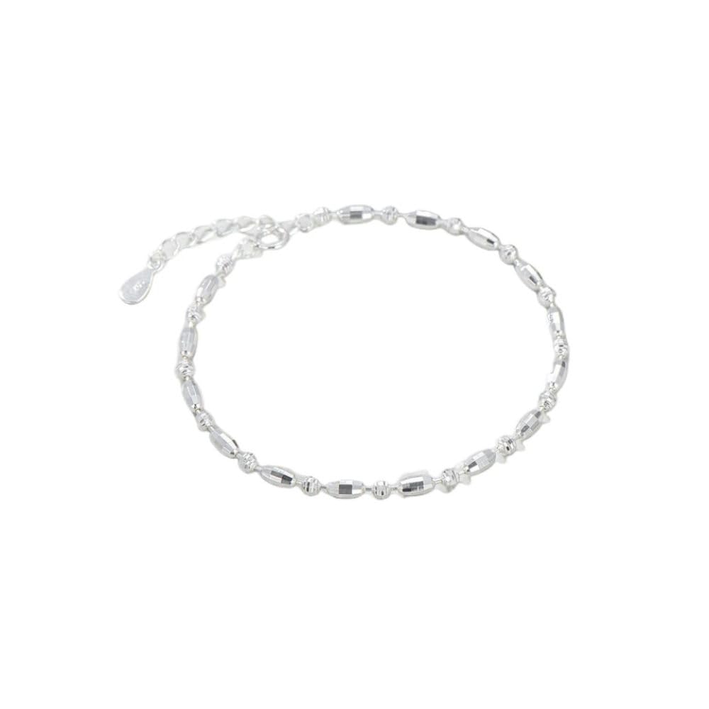 Armreif Damen Silber 925,Vintage S925 Silber Armband Für Frauen Silber Bohnen Sterling Silber Armband Armreif Mit Verstellbarer Silberkette Glücksschmuck Für Frauen