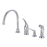  Elements of Design Chatham Robinet de cuisine à poignée unique avec pulvérisateur latéral non métallique, portée du bec verseur 9 cm, EB821K1