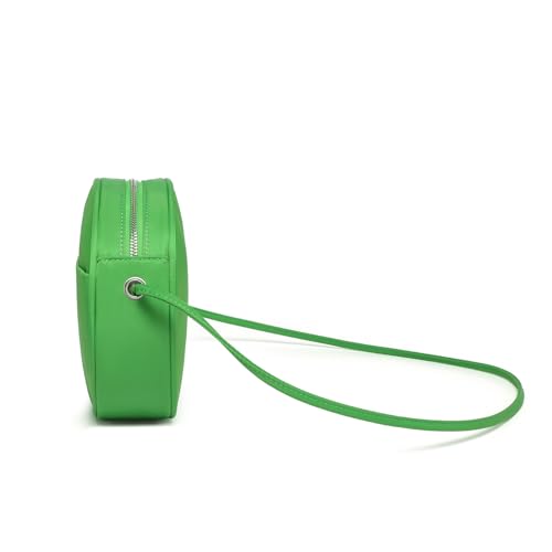 Image of Circle Crossbody Bag for Women NYLON Circle Purse with Zipper Adjustable Knot Shoulder Straps