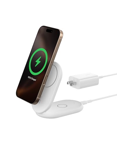 Belkin Magnetic Foldable Wireless Charging Stand 15W - MagSafe-Compatible Qi2-Certified Charger...