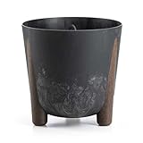 Design moderne sur pieds : la couleur combinée à des pieds marron élégants confère au pot de fleurs un caractère unique et moderne