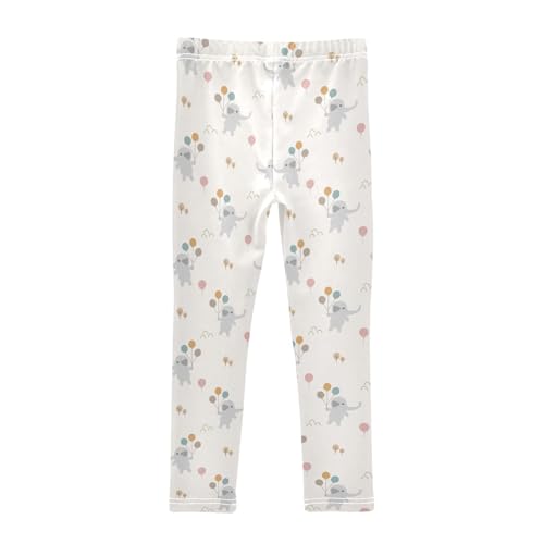Elephant Balloon Girls Leggings,Workout Leggings for Girls Toddler Athletic Legging Size for 3-10T2