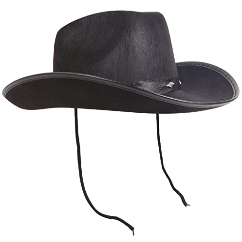Kangaroo - Black Cowboy Hat For Women & Men With Pull-On Closure, Get Stylish With Felt Cowboy Hats For Real Cowboys Or Costume Party - Perfectly Fits As Adult’s Cowboy Hat & Cowgirl Hat #TOP4