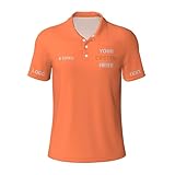 Custom Polo Shirts for Men Short Sleeve Personalized Custom Mens Golf Shirt with Logo Text Custom Pet Gifts Coral S