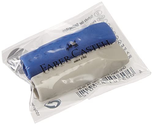 Faber-Castell 187001 - Radiergummi Radierer Grip 2001, 2-er Set, farblig sortiert (Sortiment)
