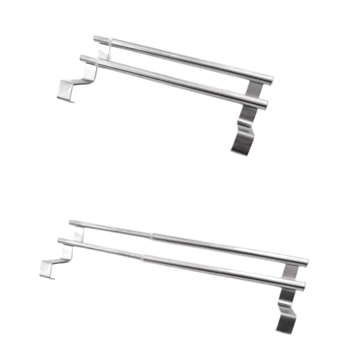 Double porte-serviettes extensible en acier inoxydable réglable pour placard - 3