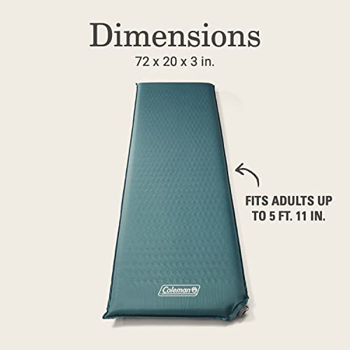 Image of Coleman Silver Springs Self-Inflating Sleeping Pad, Comfortable Camp Pad with Insulating Foam & Durable PVC Coating, Lightweight Sleeping Mat Inflates in Minutes