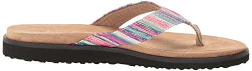 Easy Street Women's Flat Sandals, Purple Striped Metallic Multi, 7.5 #TOP5