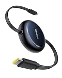Baseus Retractable USB C Cable, 100W 4.9ft USBC to USBC Fast Charging Cable, 6-Stage Length Preset Retractable Type C Charger Cord for iPhone 16 15 Pro Plus Pro Max, MacBook, iPad, Galaxy S24/S23