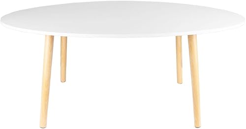 Miniatura 7 de MyHarney Mesa de centro ovalada moderna de mediados de siglo, mesa de centro de madera, mesa de centro moderna para sala de estar, muebles pequeños
