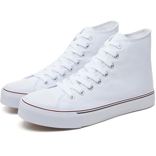 Image of yageyan Men's High Top Canvas Sneakers Fashion Lace up Walking Shoes Casual Classic