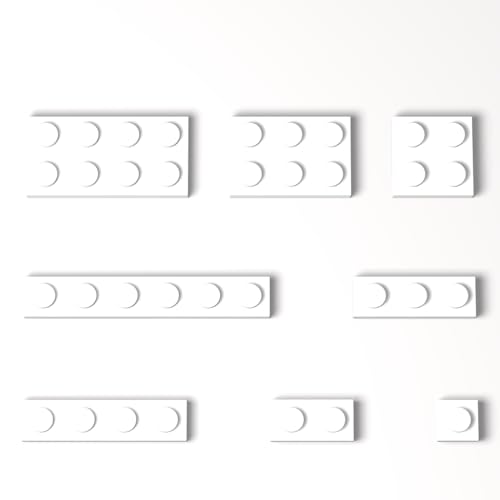100 Pieces Classic Building Plate Assortment Pack, 8 Sizes Small Baseplates Multipacks, Compatible with Lego Parts and Pieces, Small Plate for Building(Color:White)