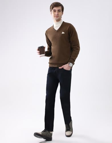 Image of Monte Carlo Men's Regular Fit Pullover | Solid V Neck Style | Full Sleeves Pull On | Warm & Stylish Winter Fashion Sweater | Winter Sweater for Men's
