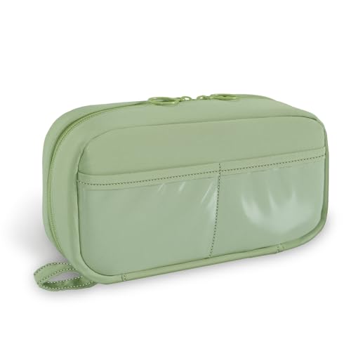 Image of FINPAC Pencil Case, Large Capacity Pen Case, Portable Durable Bag Pouch Holder Box Organize for Study, Office, or Travel, Only a bag (Green)