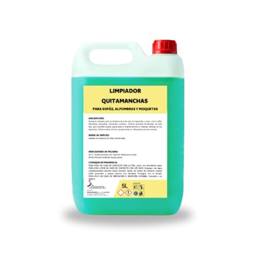 PROQUIMAR – Quitamanchas Profesional para Tapicerías, Alfombras y Telas – Limpieza Eficaz de Manchas Difíciles – Ideal para Hogar, Coches y Muebles – Garrafa de 5L PROQUIMAR – Quitamanchas Profesional para Tapicerías, Alfombras y Telas – Limpieza Eficaz de Manchas Difíciles – Ideal para Hogar, Coches y Muebles – Garrafa de 5L