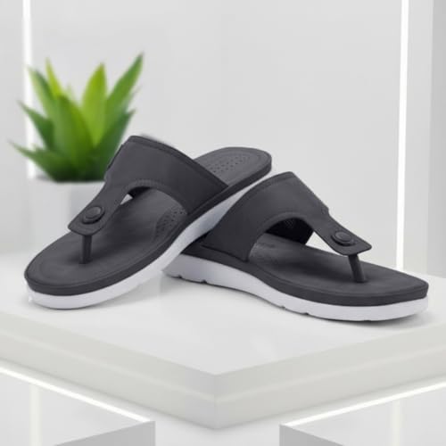Image of DOCTOR EXTRA SOFT Womens Flat Memory Foam Slippers /Flip-Flops Fashion Stylish Casual Comfortable Diabetic Orthopedic Lightweight Synthetic Slip-On Sandals With Adjustable Buckle For Girls D-630