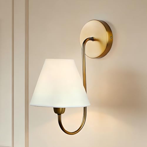 14 Wainwright Single Swoop Wall Sconce with Brass Gooseneck Lamp