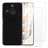 Shantime Case with 2 Pack Screen Protector Combo Compatible with Huawei Honor X9C Smart 5G, Shockproof Cover and Tempered Glass Set for Full Body Safety(Black)