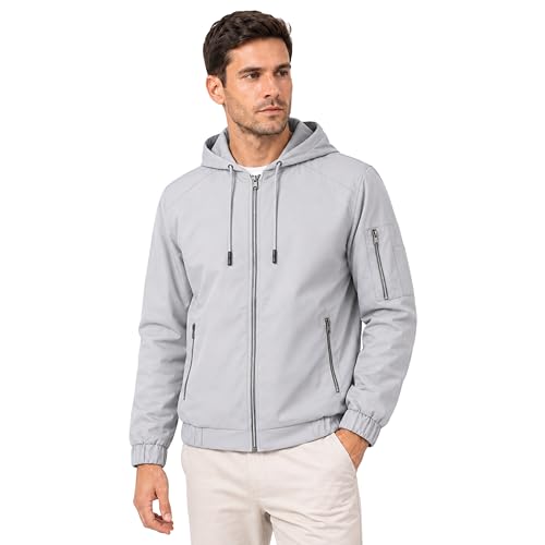 Image of Men's Water-Resistant Full Sleeve Jacket for Light Rain - Zipper Closure, Inside Pocket - Ideal for Bikers & Outdoor Activities