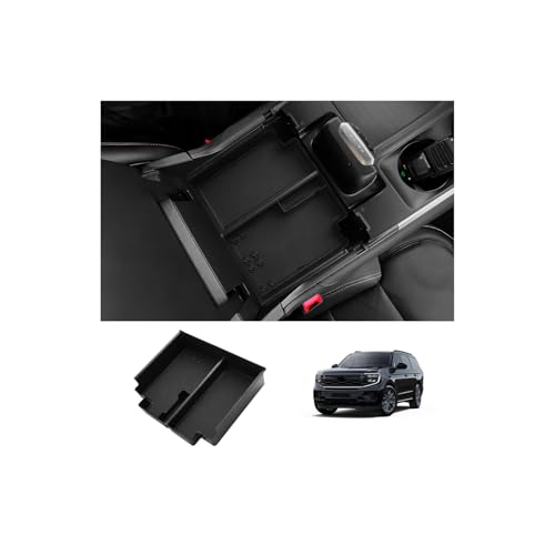 Image of LUWU Center Console Organizer for 2025 2026 2027 Ford Expedition Active /Platinum /Tremor /King Ranch Accessories Armrest Storage Box Tray Organizer Insert Tray ABS Material 2027 Expedition Accessories