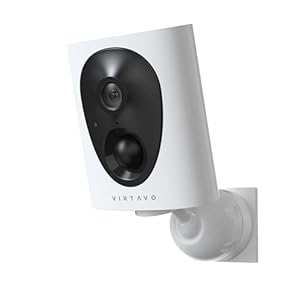 virtavo 2K 3MP Überwachungskamera Aussen Akku, WLAN Kabellose Kamera für Außen/Innen, Starlight Farb‑Nachtsicht, PIR‑Bewegungserkennung, 2‑Wege Audio, SD/Cloud ohne Pflicht‑ABO, 2,4 GHz, VF1