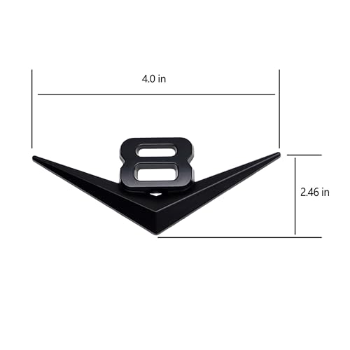 Image of iJDMTOY Vintage Style 3D Matte Black Alloy Metal V8 Emblem Compatible with Grille Hood Trunk Fender Side Door, etc