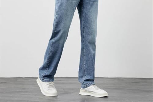 Men's Thin Slim-fit Jeans, Stretch Straight-Leg Casual Business wash Classic Pants2