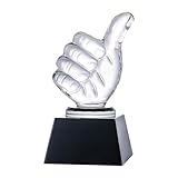 LONGWIN Crystal Thumbs Up Trophy Award, Blank Winner Trophy for Sports, Competition, Talent Show, Appreciate Gifts for Coworkers