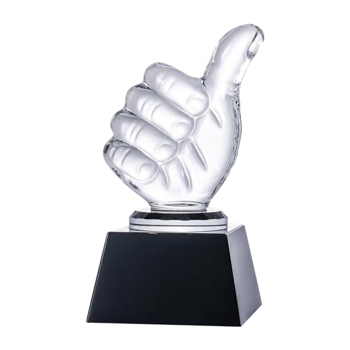 LONGWIN Crystal Thumbs Up Trophy Award, Blank Winner Trophy for Sports, Competition, Talent Show, Appreciate Gifts for Coworkers