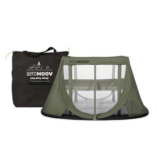 Aeromoov Cama de Viaje instantánea Green Moss - Ligera y Fuerte - Nivel intermedio - Solo 2 Segundos