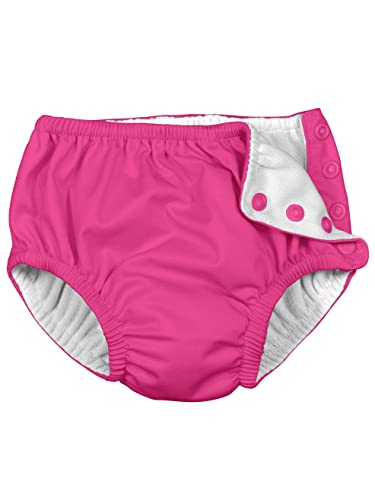 I Play (2 Pack) Girls Reusable Absorbent Baby Swim Diapers - Swimming Suit Bottom | No Other Diaper Necessary Aqua Tropical Fruit Floral And Hot Pink 24 Months #TOP1