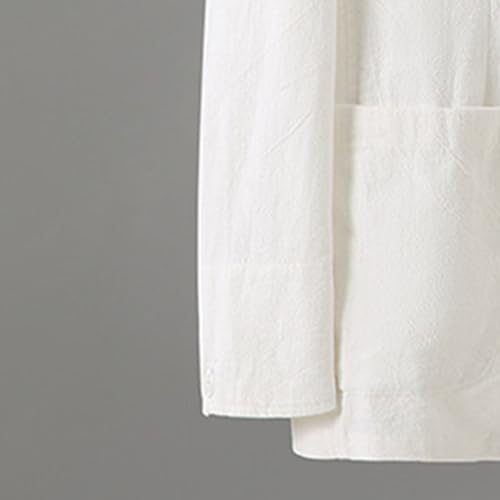 Men's Slim Fit Linen Jacket Lightweight 2 Button Blazer Coat Casual Notched Lapel Suit Jacket4