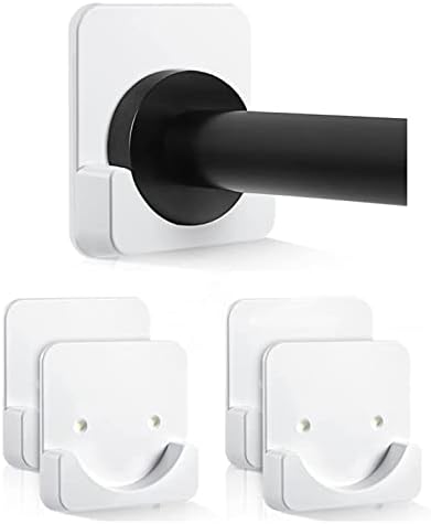 CANRAY Adhesive Shower Rod Tension Holder Mount Retainer for Wall