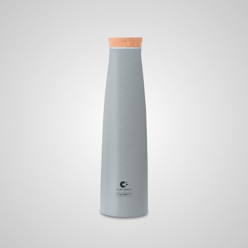Image of Clay Craft Vacbott Chariott Cork Single Walled Non Insulated Water Bottle, 900ml (Grey - 1 PC) Steel Water Bottles for School, Office, Home, Gym, Water Bottle for Men Leakproof, Rust free Steel Bottle