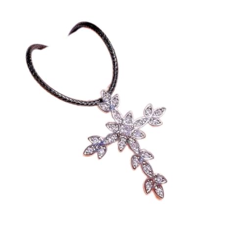 Collier chaîne de fleurs en argent et diamant pour femme éclatant