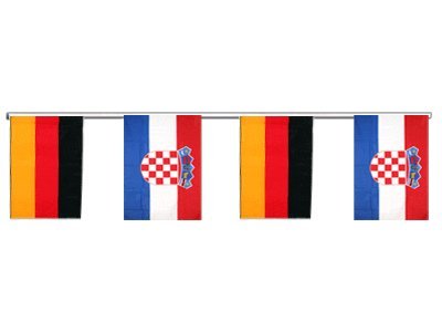 Guirlande d'amitié Allemagne - Croatie de 6 mètres, drapeau festif et décoration de salle