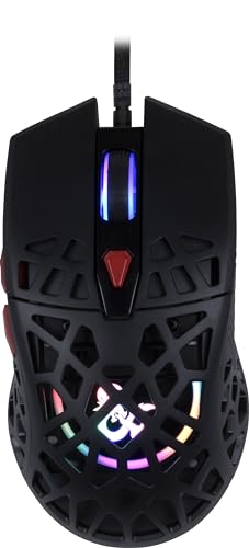 Konix Dungeons & Dragons Souris Gaming Filaire Ultra Light 70 g pour PC - 7 Niveaux DPI - Rétroéclairage LED Arc-en-Ciel - Noir