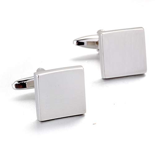Mancuernillas cuadradas plateadas para hombre KnBoB