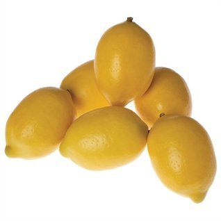 Box of 6 Artificial Yellow Lemons, 3 Inches, Faux Fruit for Decoration