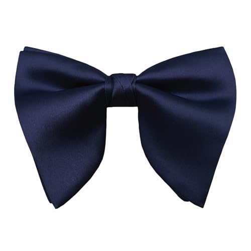 Image of Luckyvestir Oversized Bow Ties for Men, Pre Tied Clip on Men's Black Bowtie for Wedding Tuxedo Banquets Formal Wear