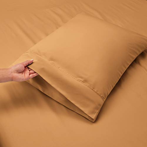 Image of Hearth & Harbor Extra Deep Pocket Twin XL Sheets - 3 Piece Hotel Luxury Twin XL Sheet Set Fits Up to 24 inch Mattress - Soft Luxury Twin XL Bed Sheet Set - Soft & Breathable, Twin XL, Mocha Light Brown