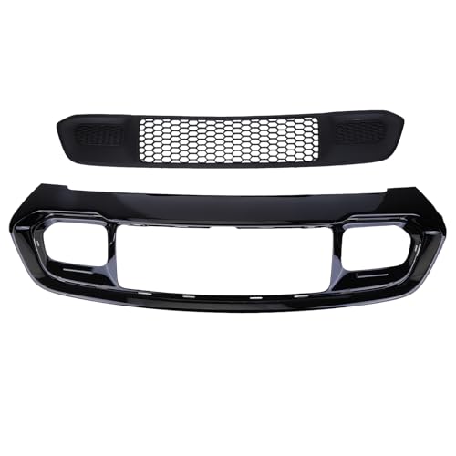 Aublinto Front Bumper Lower Grille Cover Molding Black Replacement Fit for Jeep Grand Cherokee 2017-2022 Front Lower Bumper Guards Molding Trim Grill Bezel 5ZM53SZ0AA 68310779AA