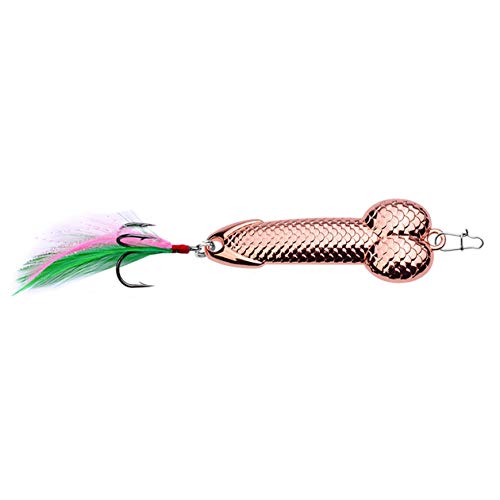 Cebo de Cuchara Giratorio de Metal Brillante, Cebo de Pesca, Cebo, Equipo de Pesca con señuelo de Lucio Artificial rígido, Oro Rosa, 11g