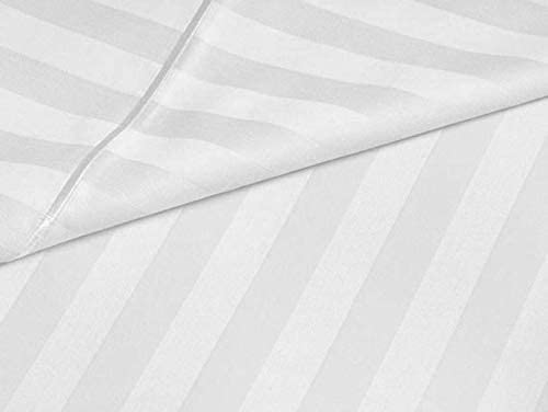 Image of Prime Collection 295 TC Combo Pack of 2 Single Sized (90x60) Satin Striped Bedsheet with 2 Pillow Cover Long Lasting Single Bedsheet for Hotel, Hospital and Home Use