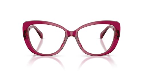 Lista de Lentes de Sol Michael Kors los mejores 10. 41 Michael Kors MK4163U Dervio - Marco universal para anteojos graduadas de mariposa, color ciruela transparente, lente de demostración, 54 mm