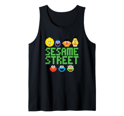 Débardeur Sesame Street Pixel haut sans manches homme et femme mode geek nostalgique vintage