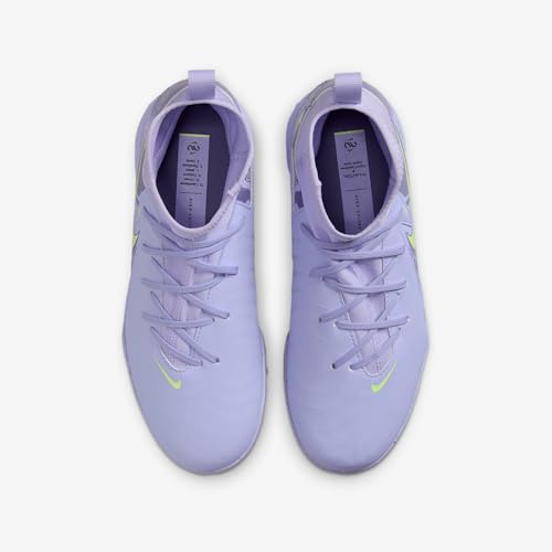 Nike United Jr. Phantom Luna 2 Academy Big Kids' TF High-Top Soccer Shoes (HF1581-500, Purple Agate/Barely Volt)4