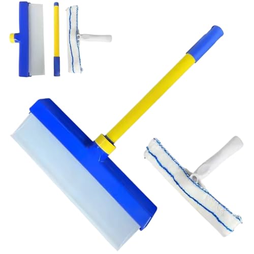 Raclette à vitres silicone 30cm brosse microfibre carrelage